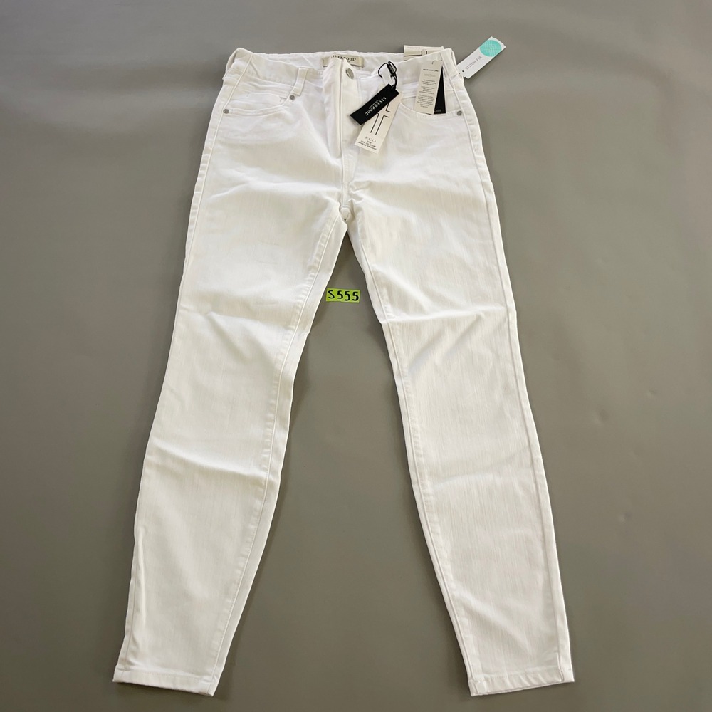 Liverpool Gia Glider Ankle Skinny Jeans Bright White Eco Denim Retail $98